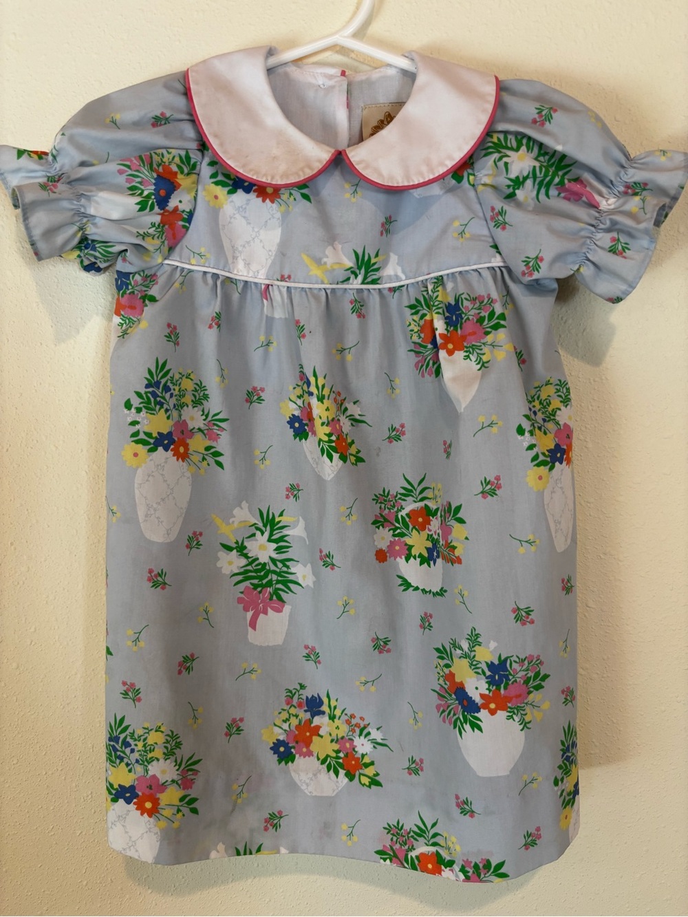 The Beaufort Bonnet Company Light Blue Floral Peter Pan Collar Dress